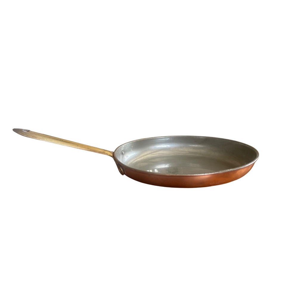 Vintage COP Made in Portugal Copper Oval Au Gratin Pan | Brass Handle | 10"